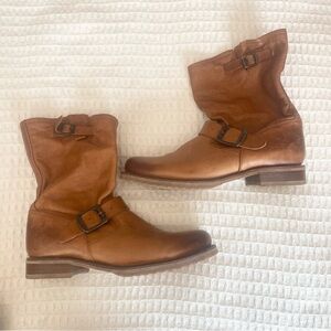 Frye brown leather moto boots size 8.5